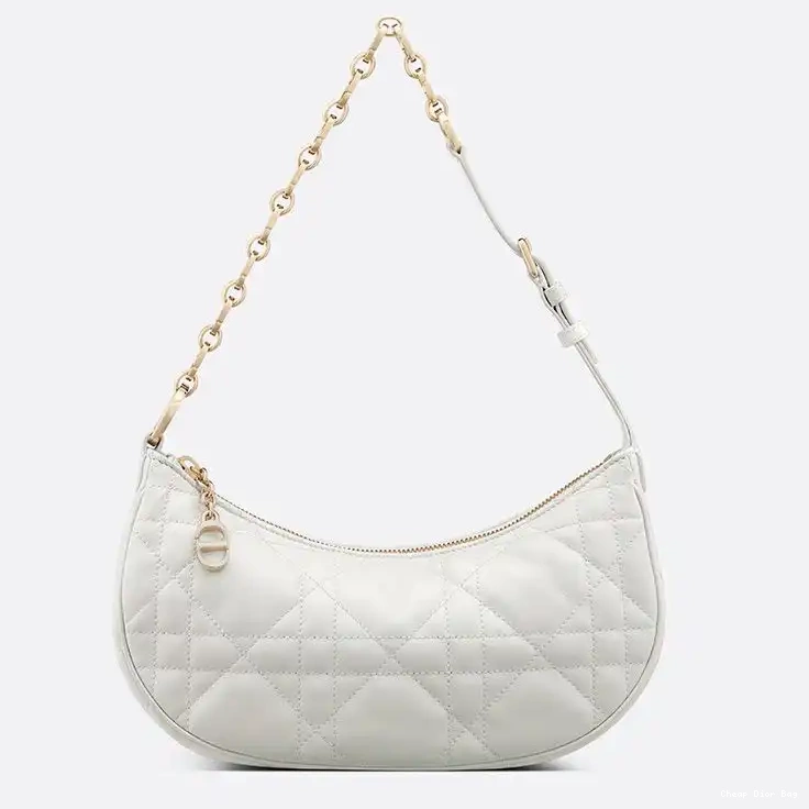 White Lambskin Lounge Bag Dior CD Cannage 0505